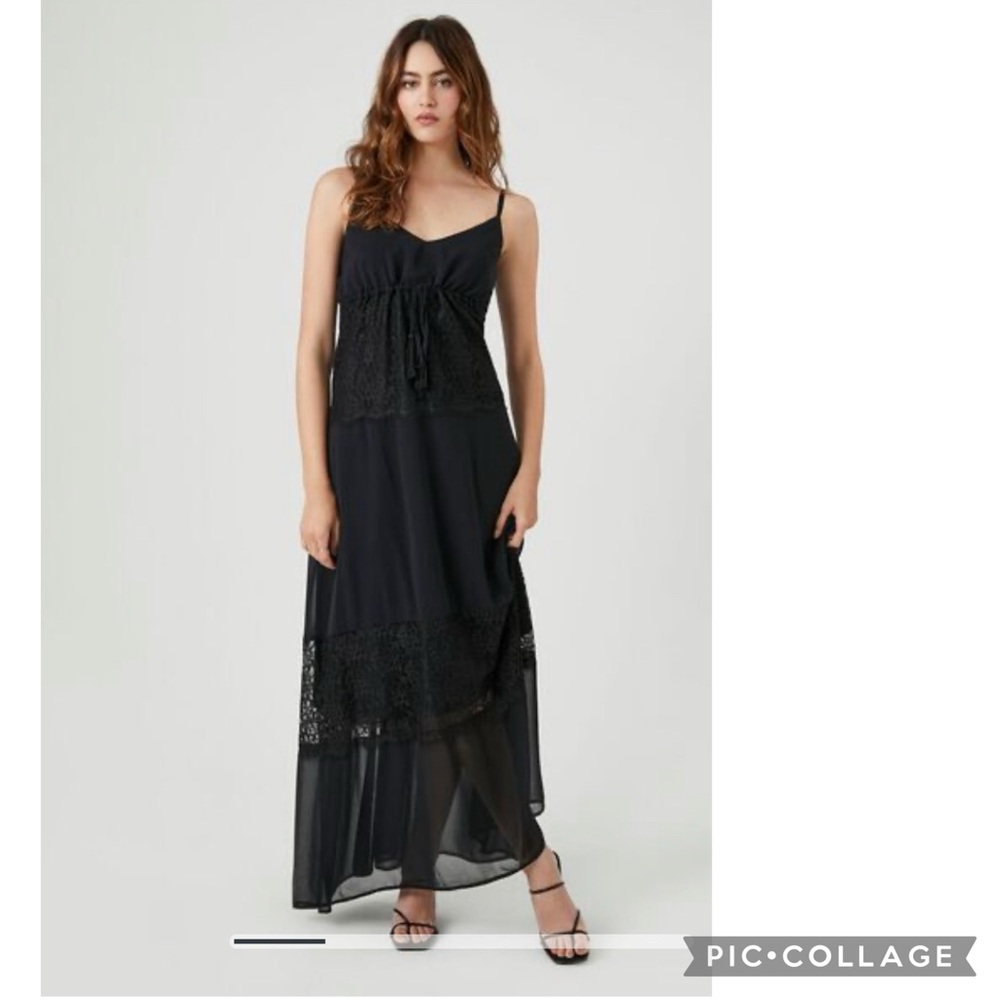 Chiffon Lace-Trim Maxi Dress
Size small
New with tags 
Brand is Forever 21